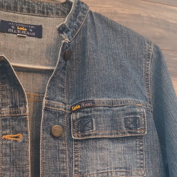 Vintage Lois Jeans Authentic Denim Jean Jacket - Womens Medium - Picture 3 of 12